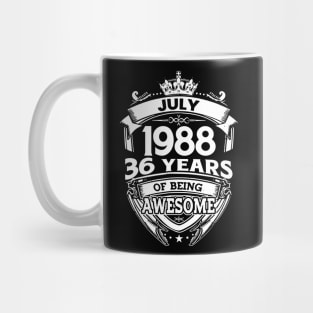 July 1988 36 Years Of Being Awesome 36th Birthday Mug